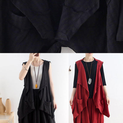 Italian V Neck Asymmetric Linen Summer Shirts Outfits Red Shirt