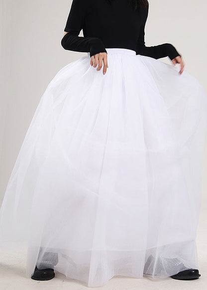 Handmade White Tulle Skirt Spring