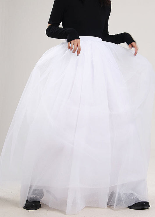 Handmade White Tulle Skirt Spring