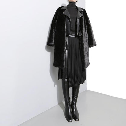 Allen Chiffon Belted Half Skirt