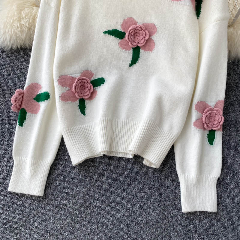 Flowers Long Sleeve Sweater 006