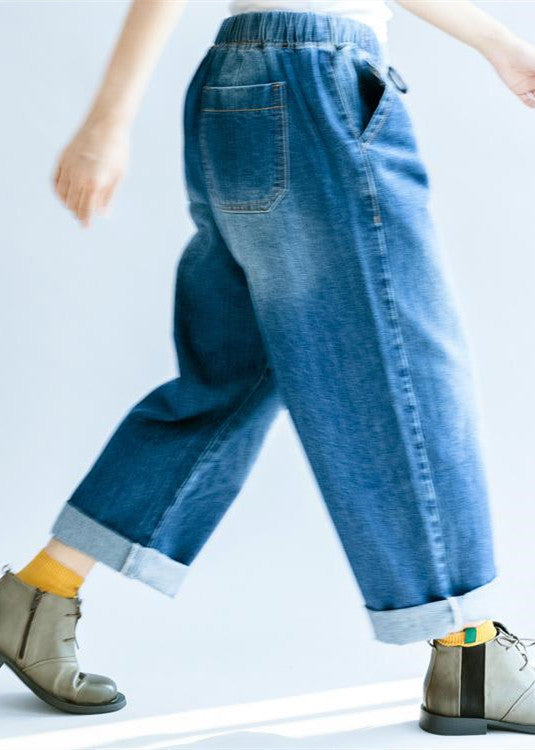 Elastic Waist Wide Leg Pants Striped Wide Leg Pants