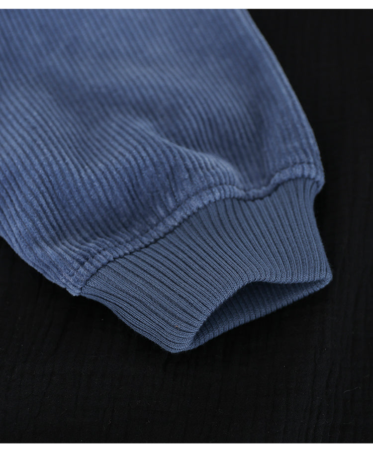 Corduroy Color Plus Velvet Thick Loose Turtleneck Top