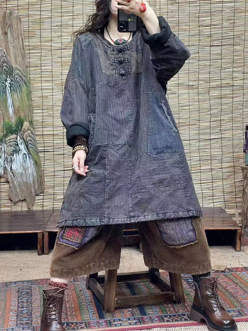 Thick Split Hem Loose Pullovers Jacket