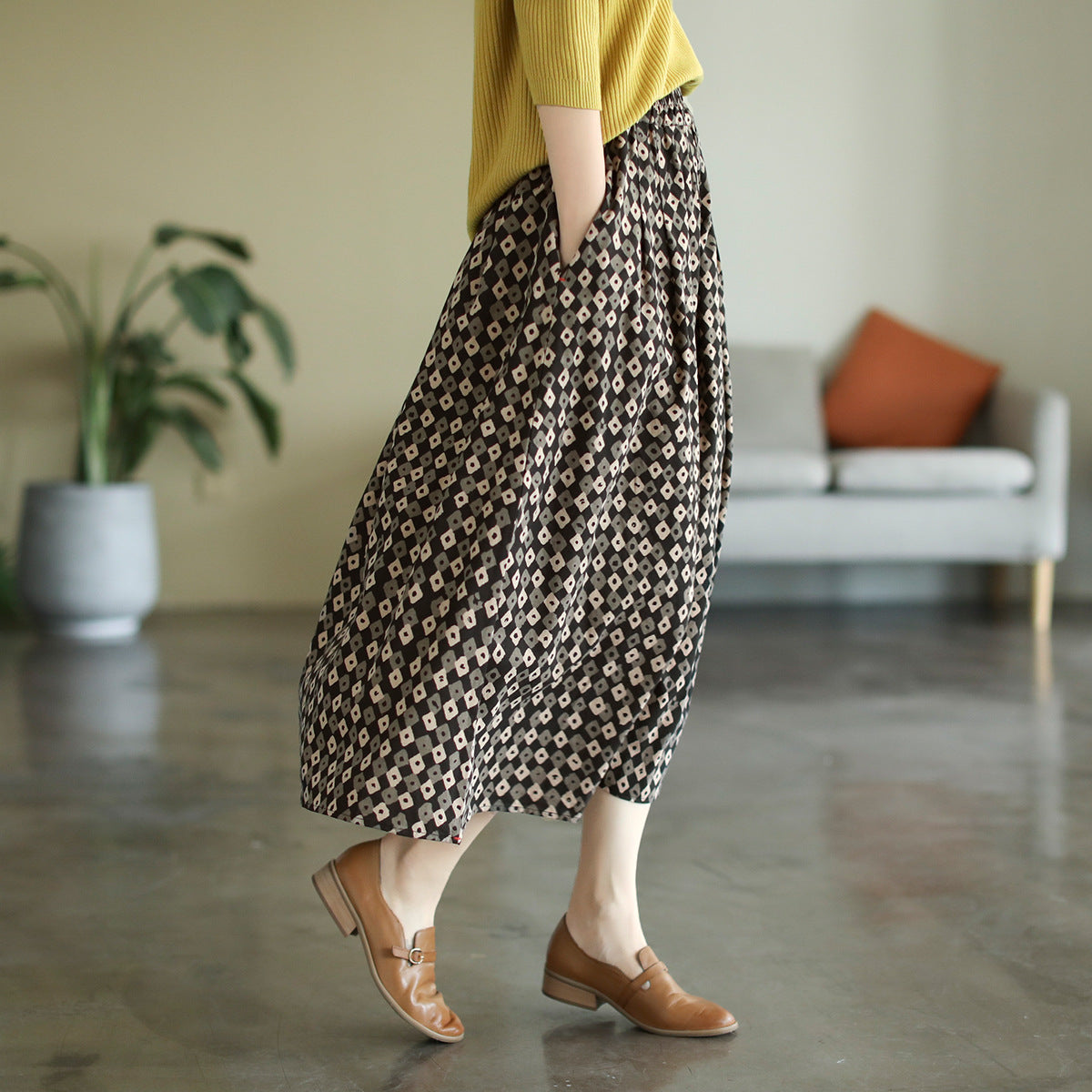 New Retro Elastic Waist Skirt