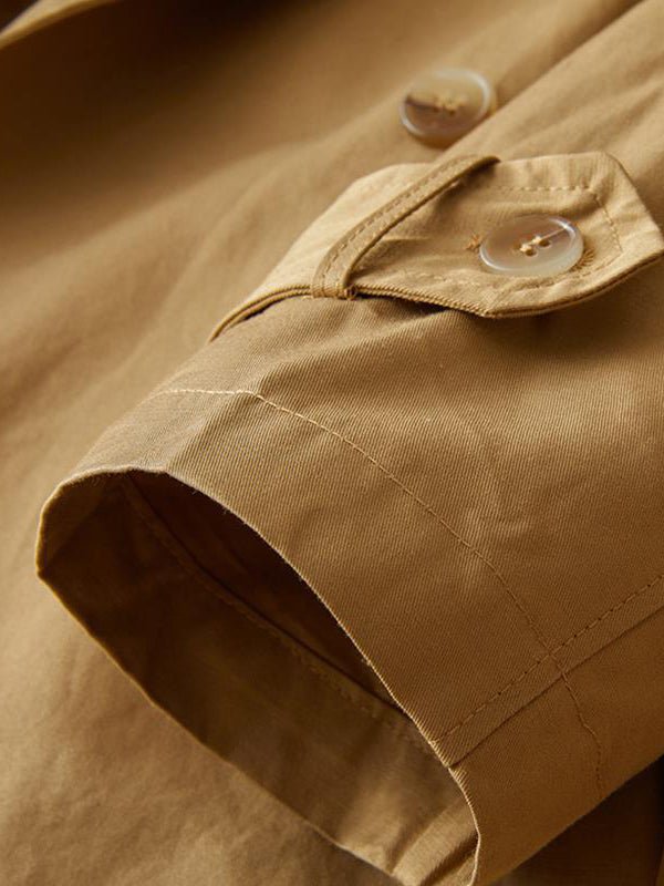 Natural Fabric Double-breasted Minimalist Style Coat With Pockets in One-size