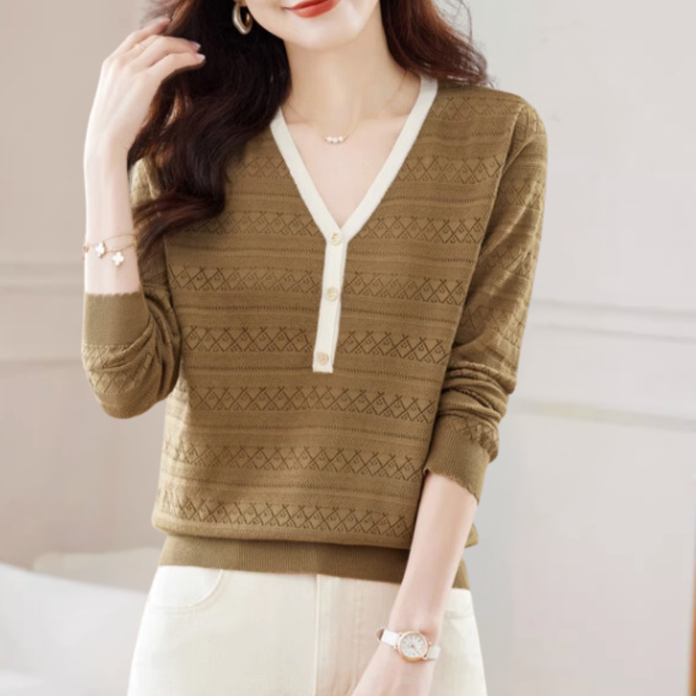 Gabriela® | Chic women's sweater with V-neck