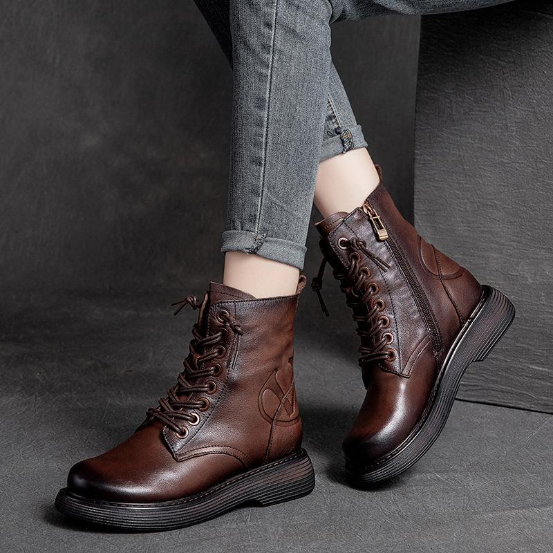Autumn Winter Retro Leather Boots