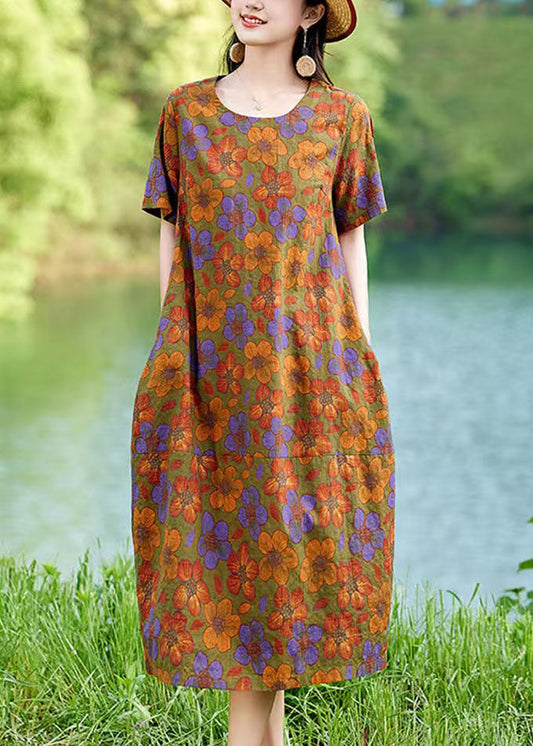Polychrome Oversized Linen Mid Dress Summer