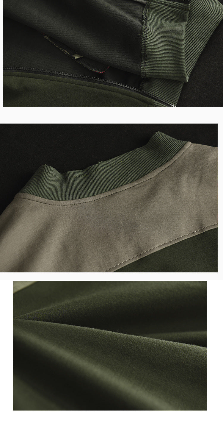 Retro Color-blocking Loose Long-sleeved Literary Jacket