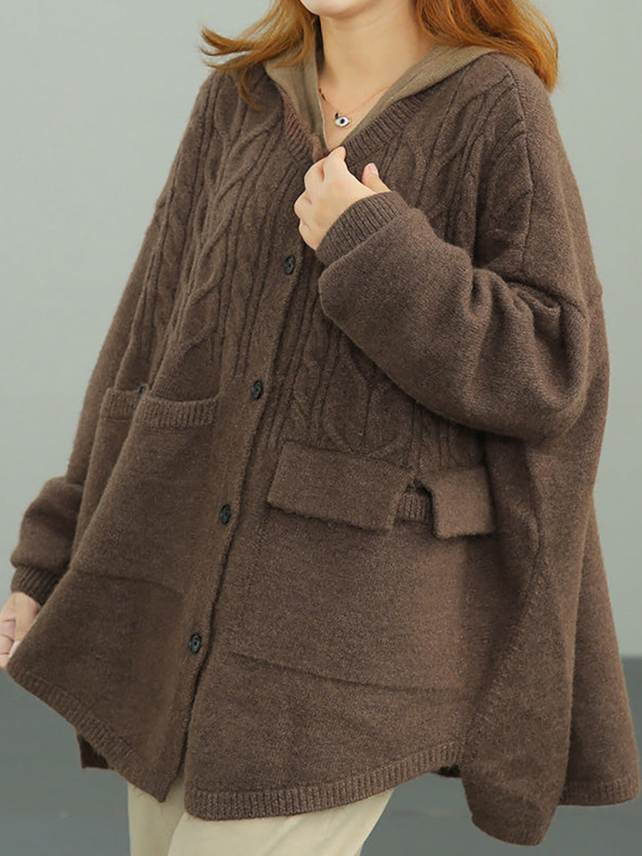 - Knitted Irregular Hem Breasted Cardigans Sweater