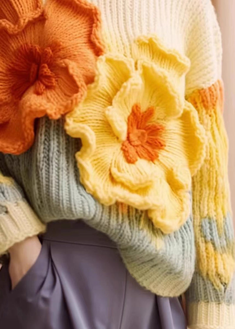 Unique Apricot Cozy Cotton Knit Sweaters Long Sleeve