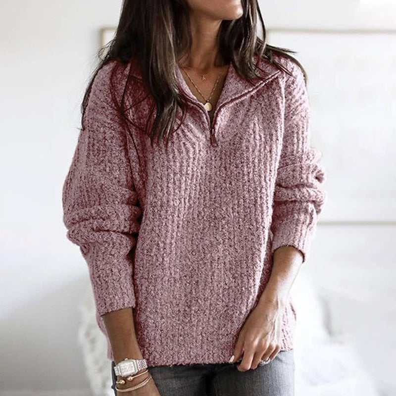 Vintage Zip Pullover Long Sleeve Sweater artswardrobe
