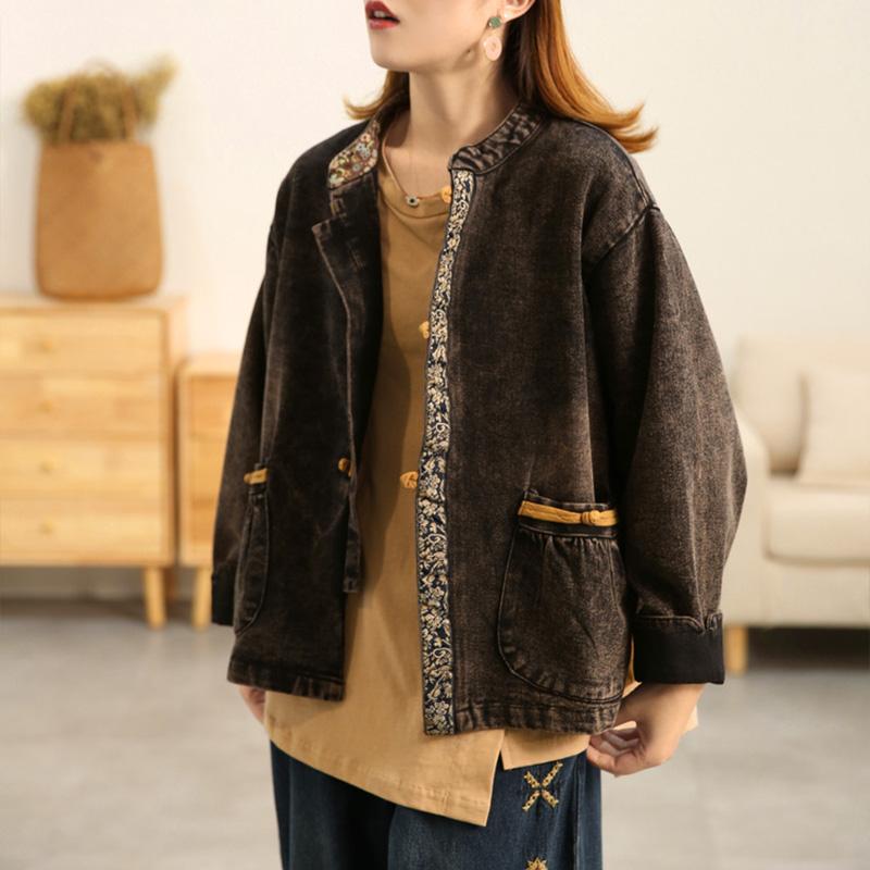Winter Spring Retro Cotton Denim Coat