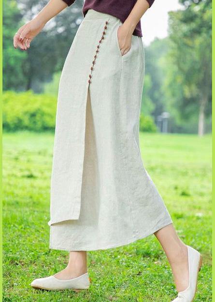 White Skirt, Loose High Waist A-line Skirt