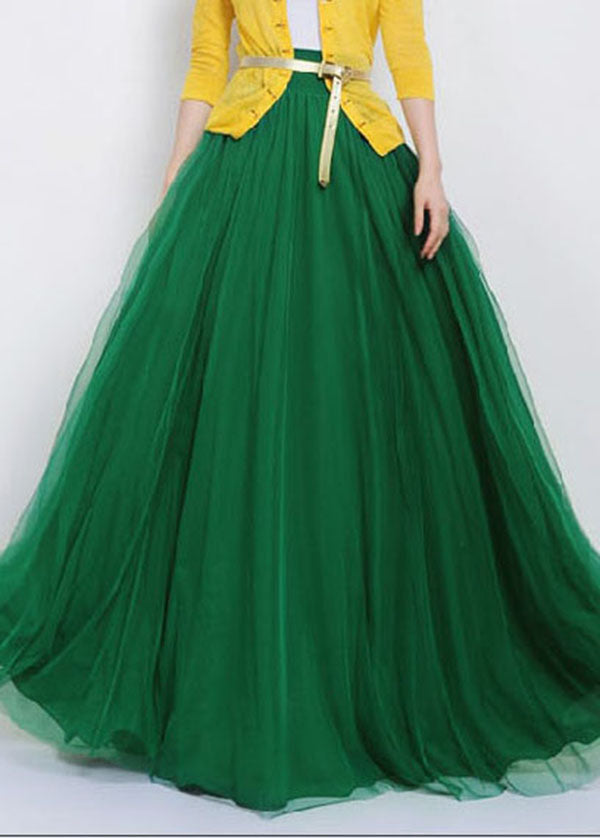 Long Skirts Elastic Waist Maxi Skirt
