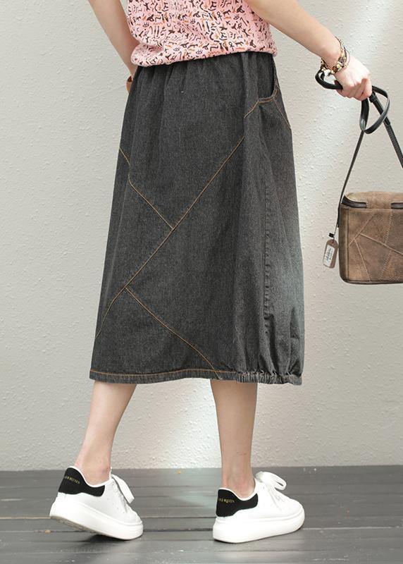Elastic Waist Mid-length Half-length Denim Skirt Loose Loose Wild A-line Skirt
