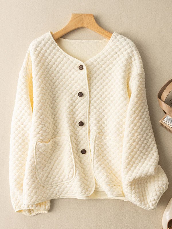 100% Natural Fabric Long Sleeve Buttoned Coat