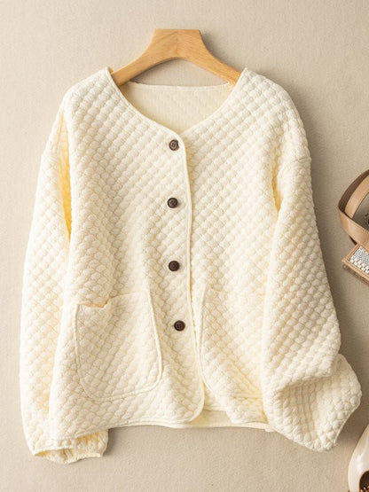100% Natural Fabric Long Sleeve Buttoned Coat