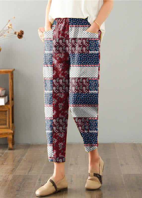 Natural Yellow Pockets Cotton Linen Pants Summer