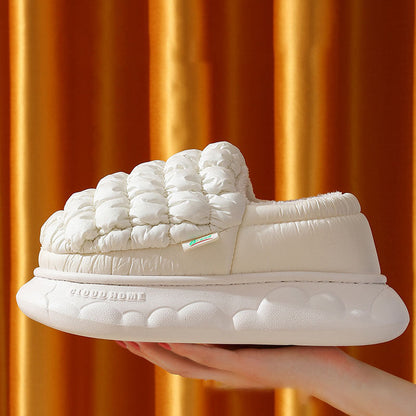 Winter Grid Household Warm Cotton Shoes