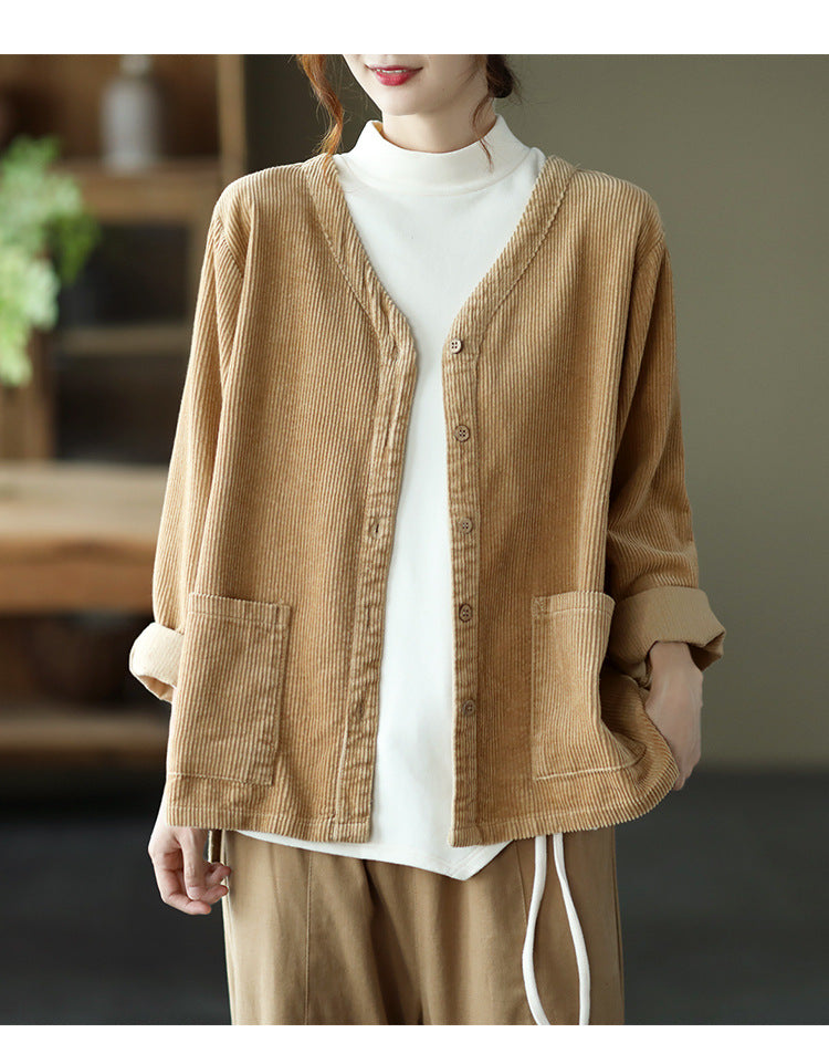 New Style Retro Literary Corduroy Jacket