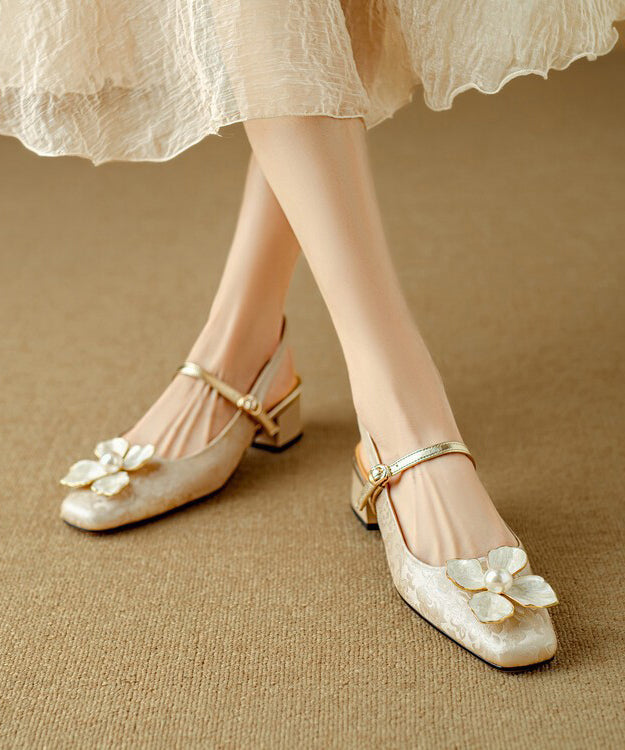 Green Chunky Faux Leather New Chinese Style Sandals