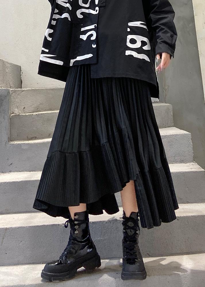 Spring High Waist Asymmetric Hem Skirts