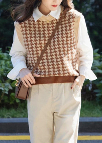 White Shirts and Waistcoat Cotton Knit Sets 2 Pieces Fall