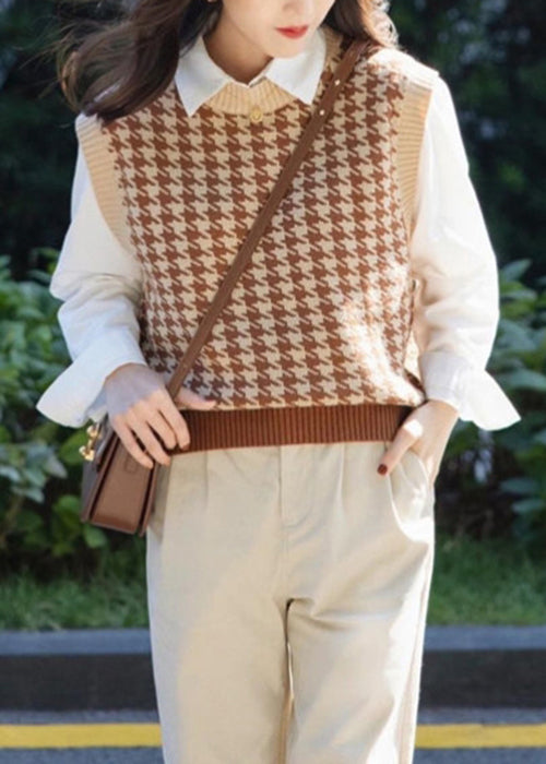 White Shirts and Waistcoat Cotton Knit Sets 2 Pieces Fall