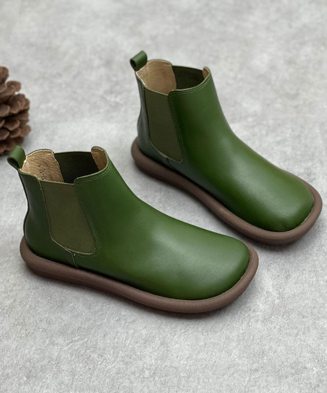 Coffee Boots Cowhide Leather Shelsea Boots