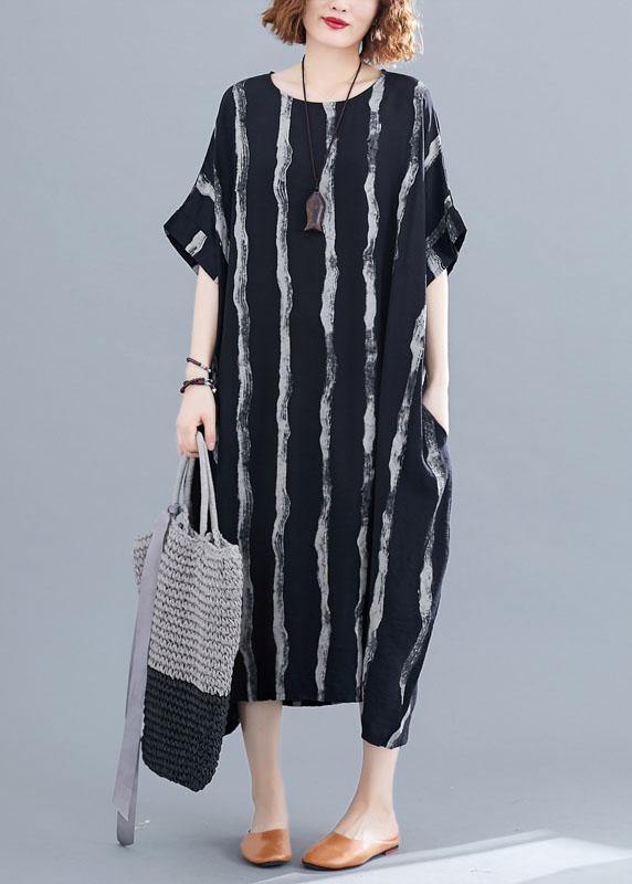 Classy Black Loose Pockets Summer Party Dress Half Sleeve