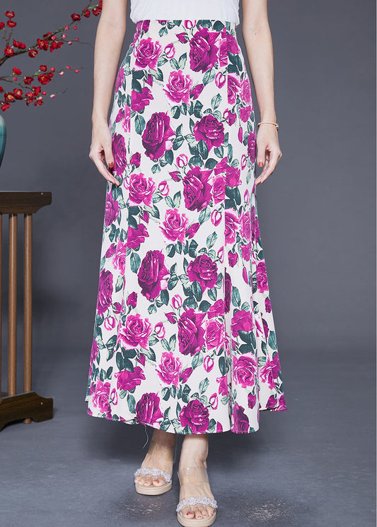 Boutique Rose High Waist Chiffon Skirts Summer
