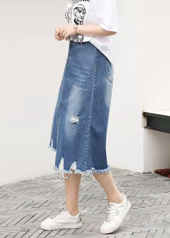 Retro Large Elastic Waist New Denim Skirt