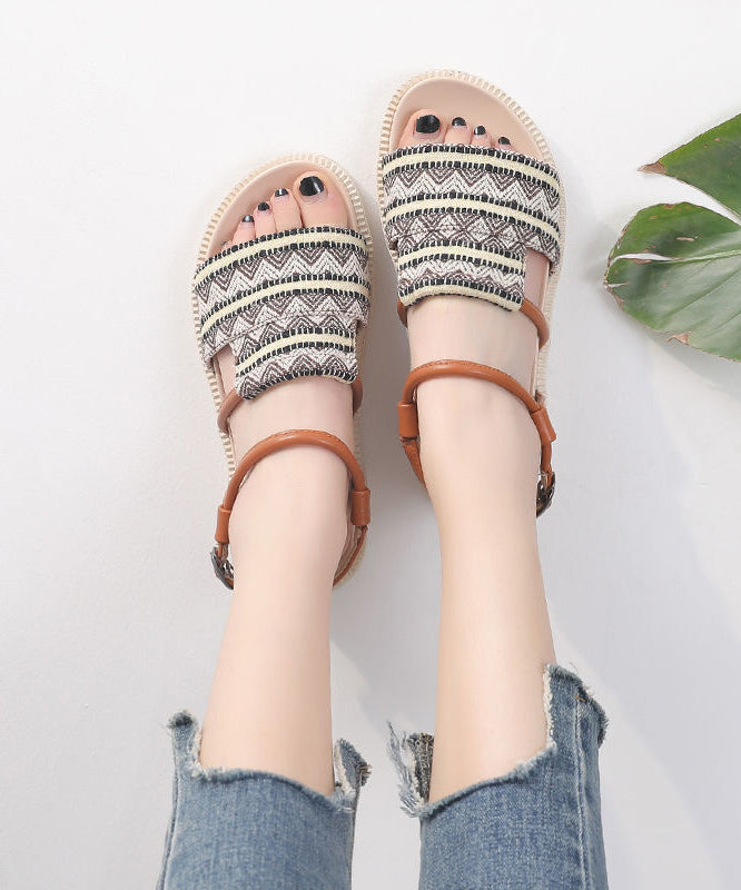 Black Sandals Linen Fabric Beach Sandals