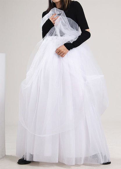 Handmade White Tulle Skirt Spring