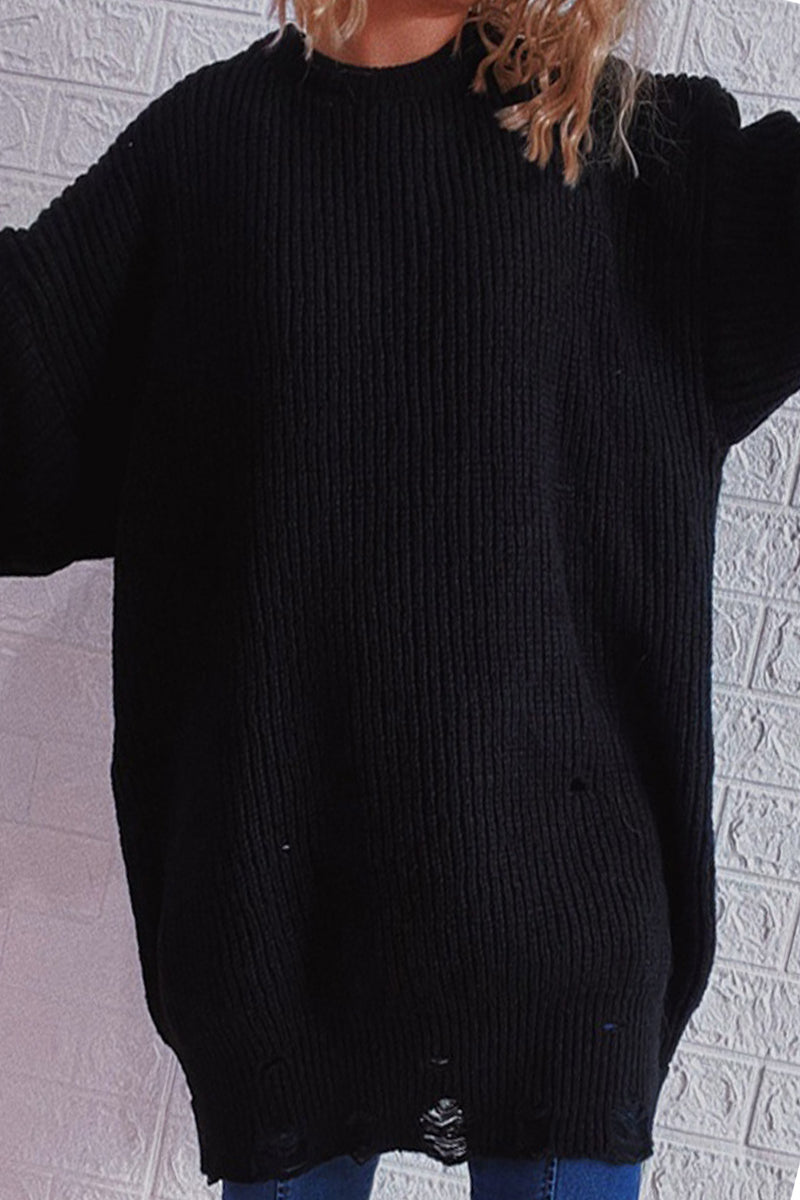 Street Ripped O Neck Tops