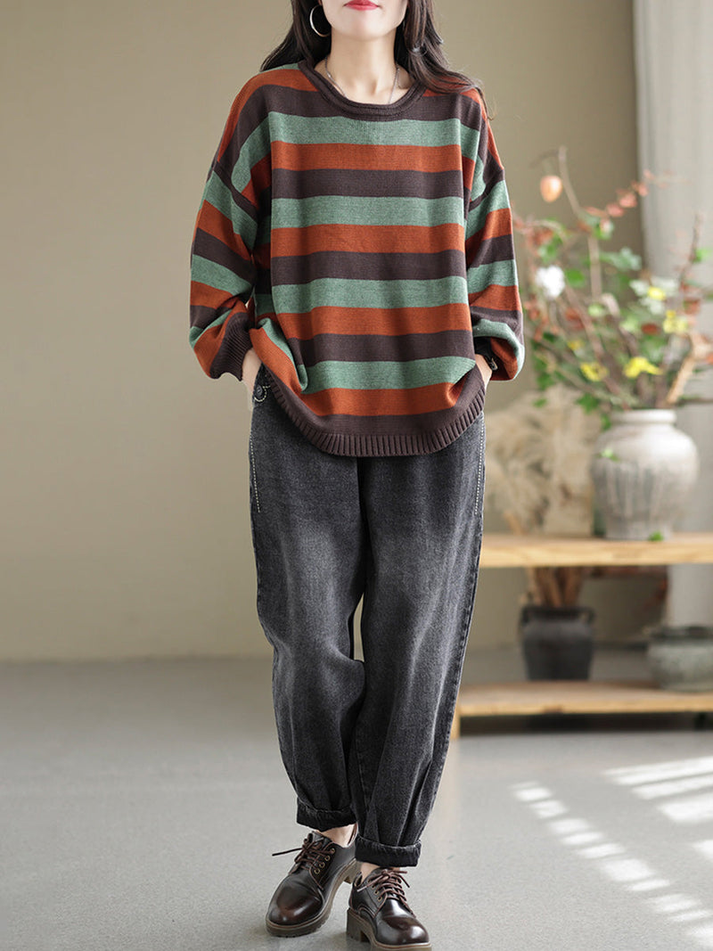 Striped Commuter Loose Sweater