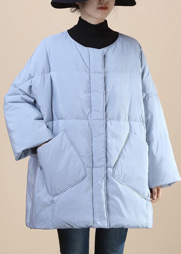 Baby Blue Thick Pockets Winter Duck Down Winter Coats