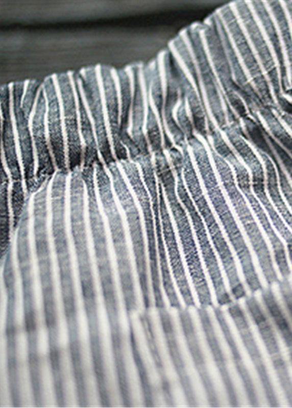 Stripe Pocket Elastic Waist Harem Pants