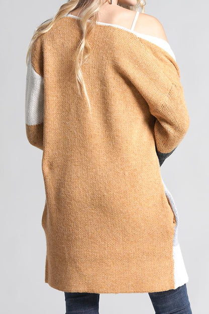 Knit Multi Color Long Sleeve Cardigan