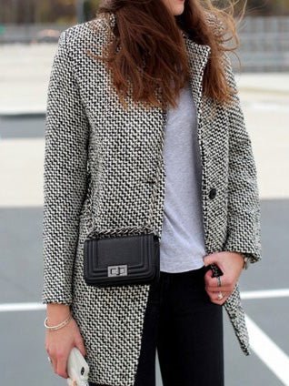 Coats Houndstooth Slim Fit Wool Coat