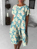 Cherry Blossom Japanese Flowy Midi Dress
