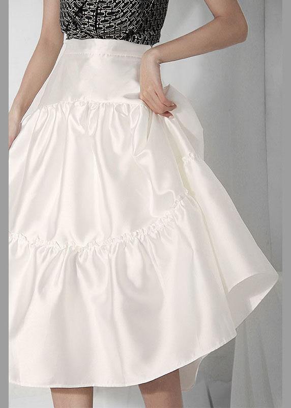 Nude Asymmetrical Design Summer Tiered Skirts
