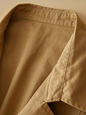 Natural Fabric Double-breasted Minimalist Style Coat With Pockets in One-size