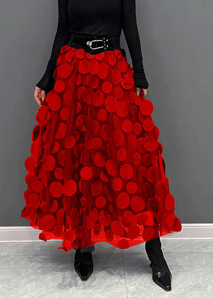 Black Dot Patchwork Tulle Skirt