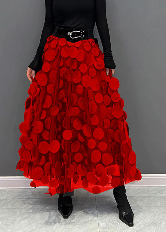 Black Dot Patchwork Tulle Skirt