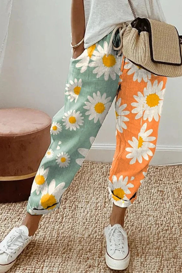 Fitted, loose-fitting pants