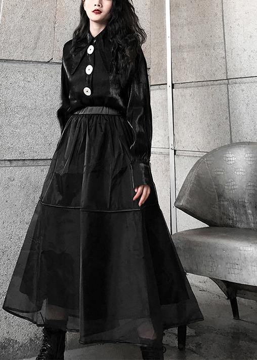 Black Tulle Patchwork a Line Skirts Summer