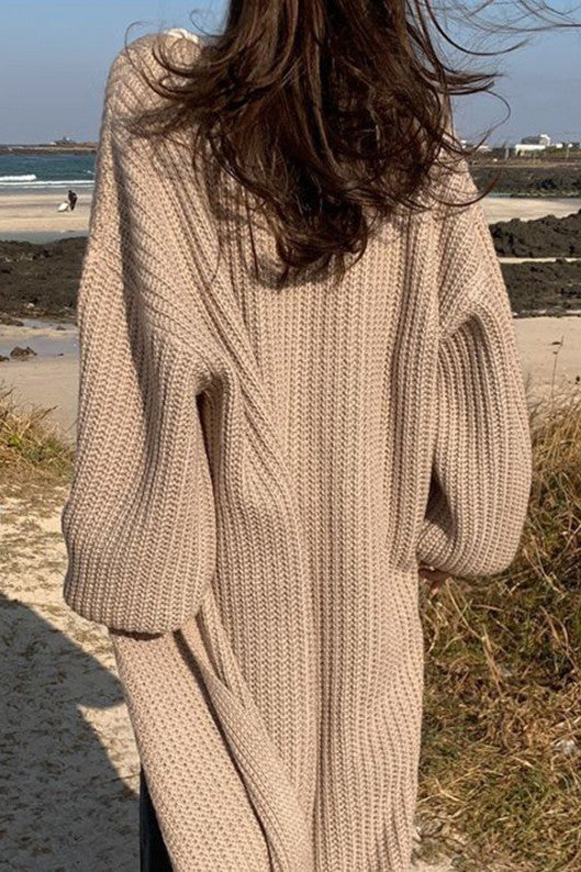 Loose Long Knitted Sweater Coat